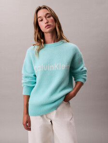 Alpaca Blend Logo Jumper, Tahiti Turquoise, hi-res