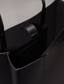 CK Paper Bag Leather Tote, Black Beauty, hi-res