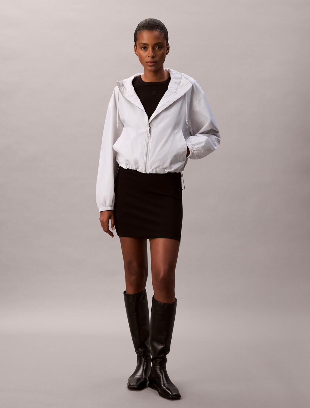 All Over Print Logo Jacquard Wind Jacket, Silver Haze, hi-res
