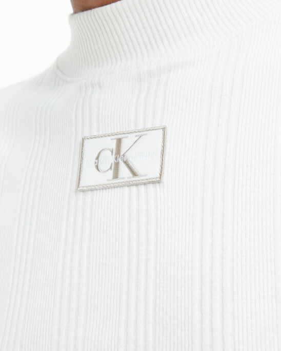 SMALL LOGO BADGE RIB KNIT TOP