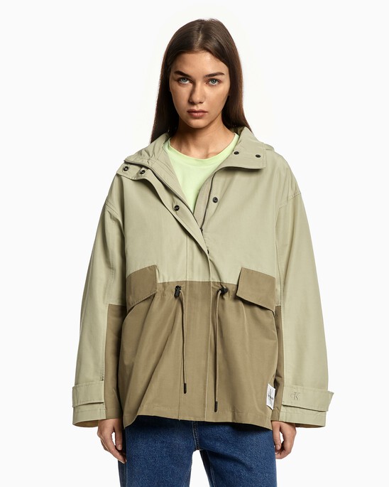 COLOR BLOCK UTILITY PARKA JACKET