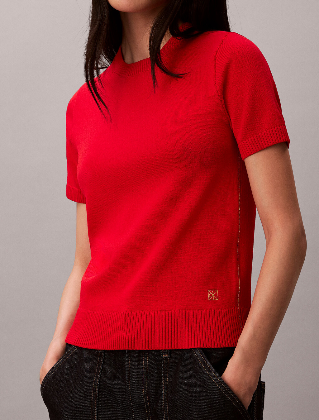 Lunar New Year Knit Top, Pantone Red, hi-res