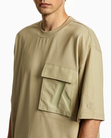OVERSIZED CK SHORT SLEEVE SWEATSHIRT, Wheat Fields, hi-res
