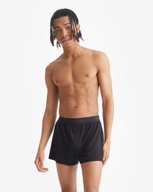 CK BLACK PIQUE SLIM BOXERS, Black, hi-res