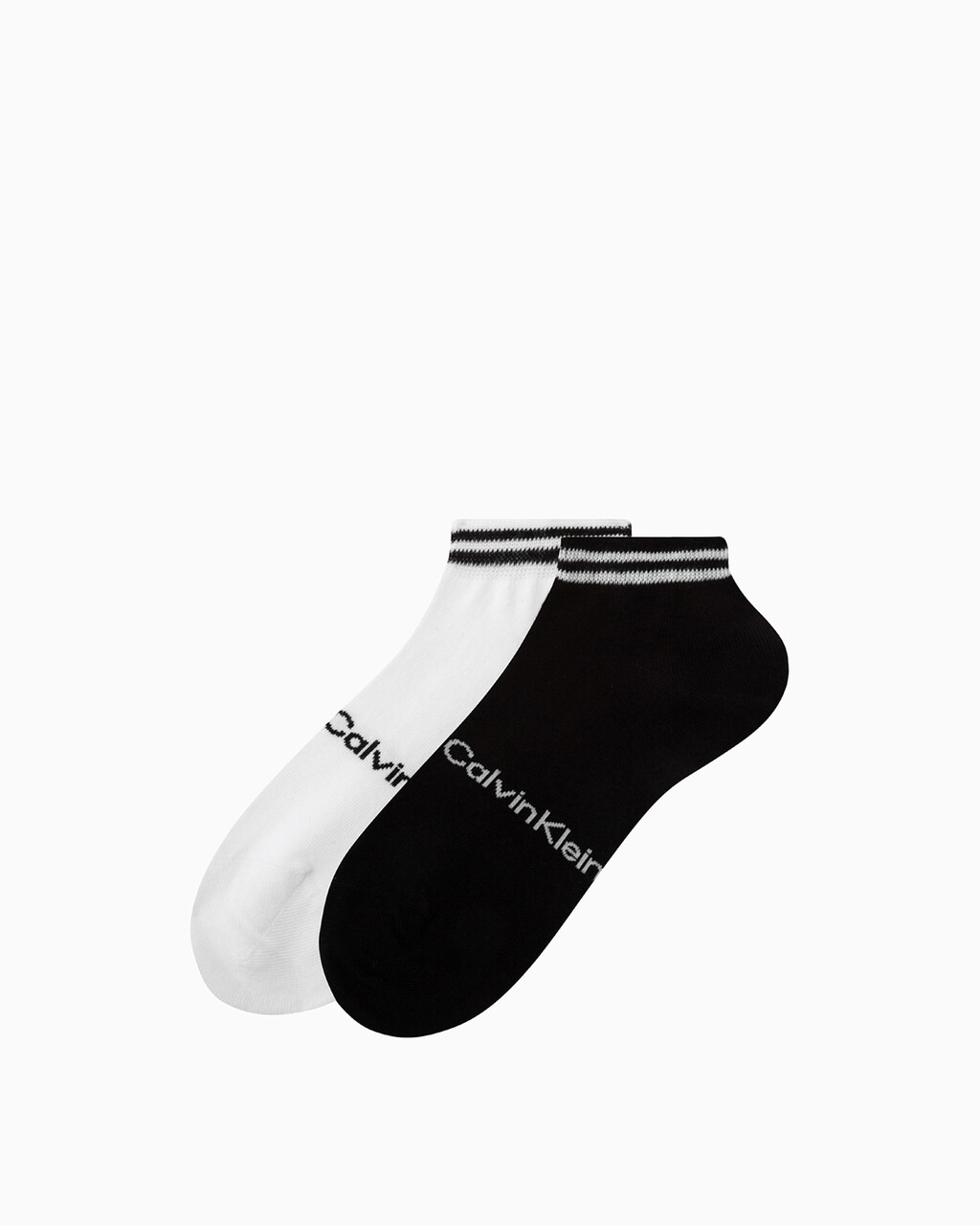 MEN'S LOGO LOW CUT SOCKS, BLACK WHITE, hi-res