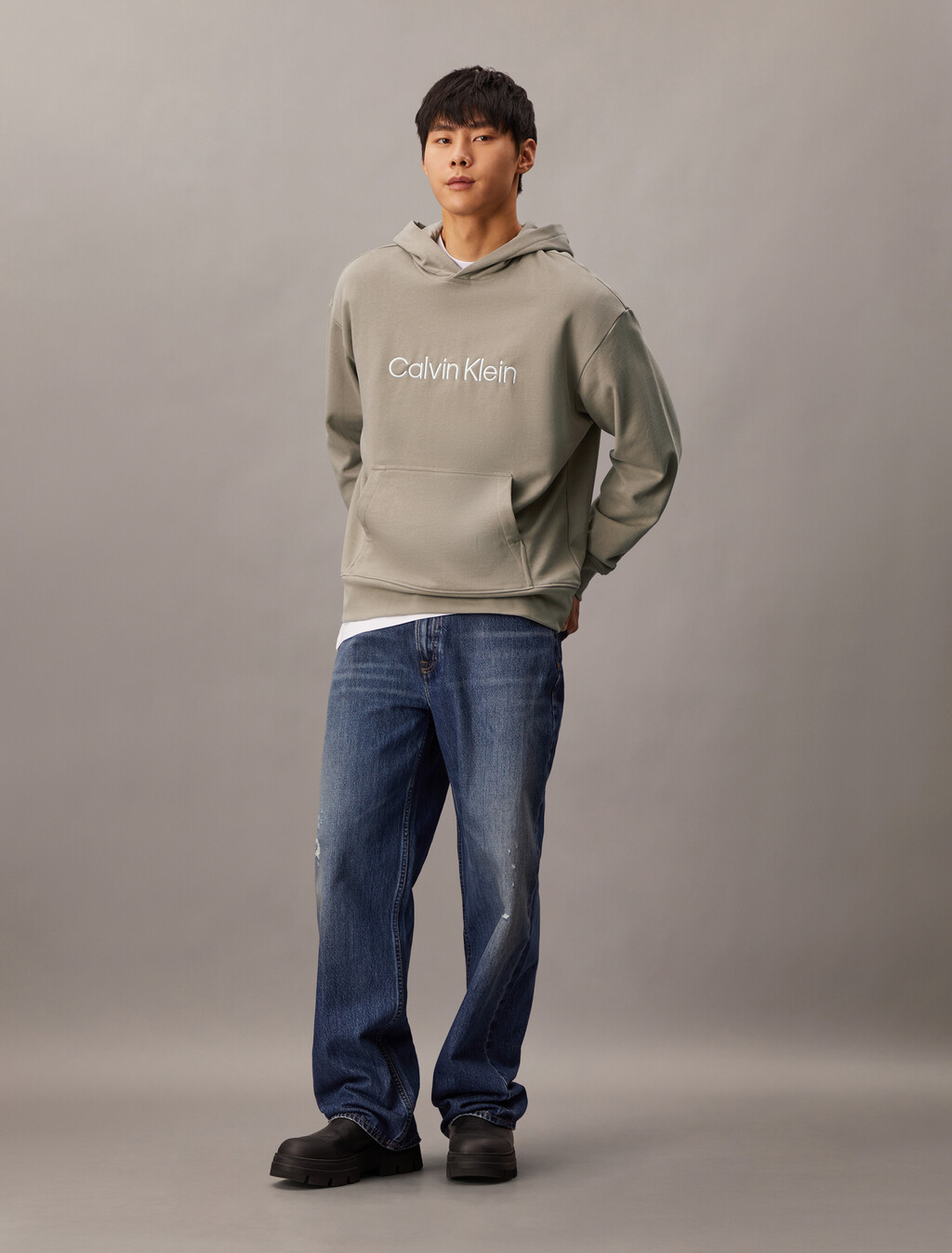 Hero Logo Terry Hoodie, Vintage Khaki, hi-res