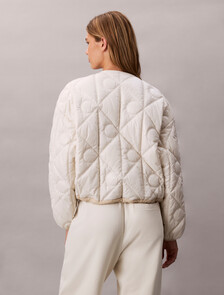 Reversible Logo Quilted Jacket, Chalk, hi-res