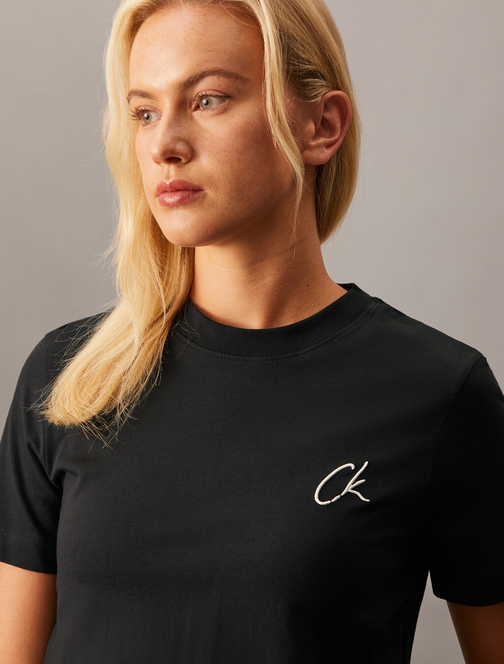Embroidered Logo T-shirt, Ck Black, hi-res