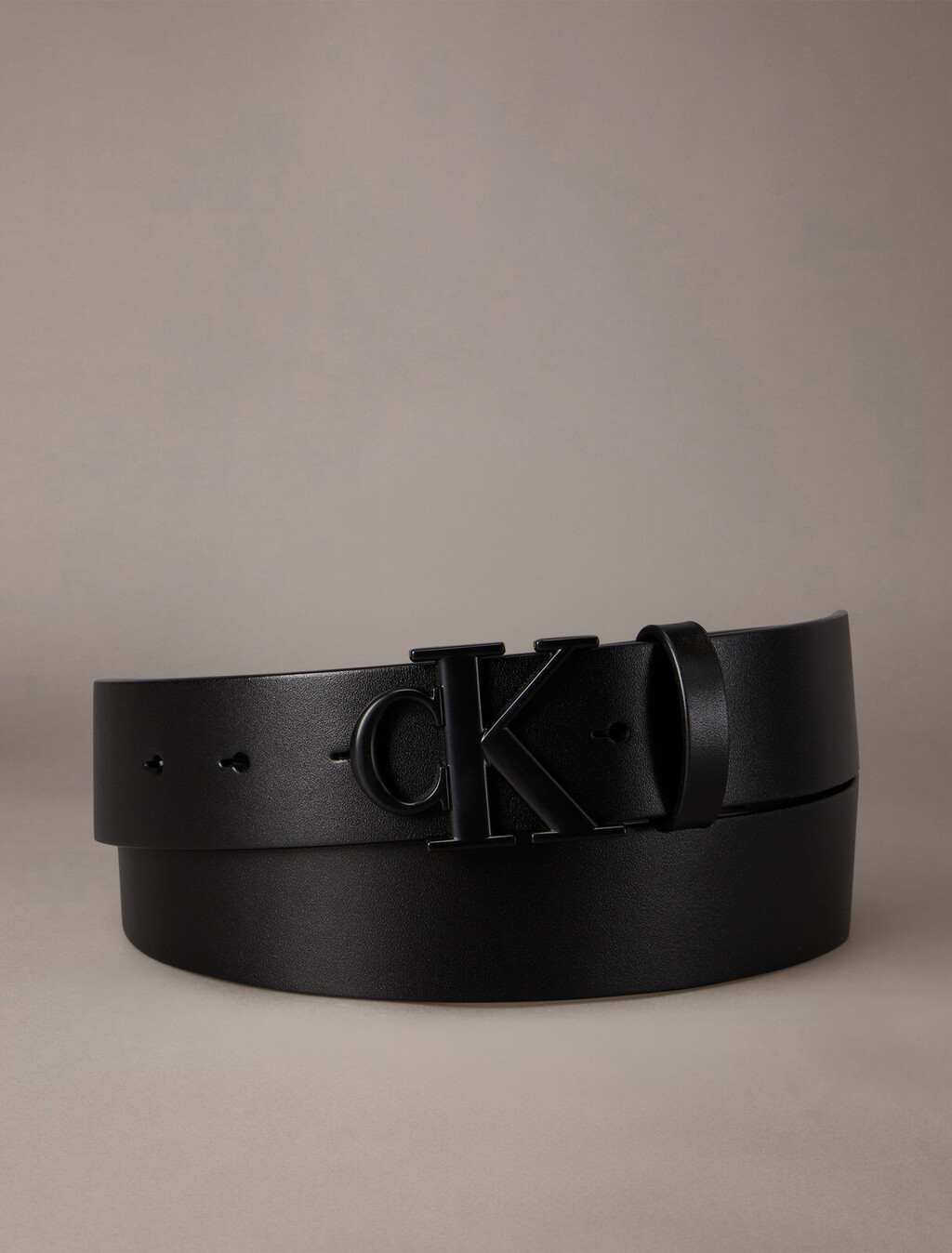 Monogram Plaque Belt 35mm, Black, hi-res
