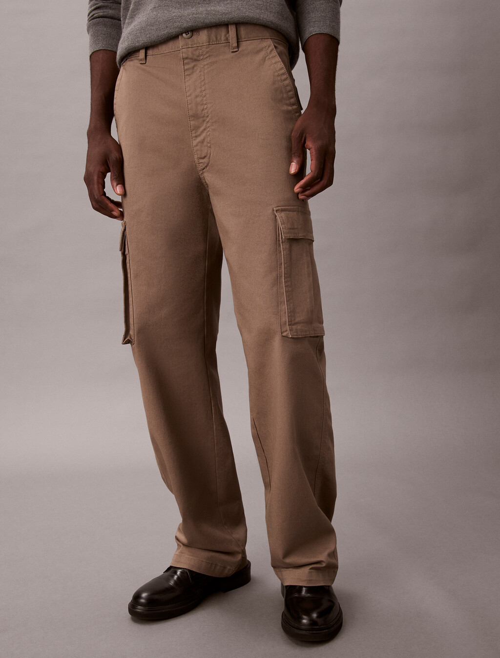 Baggy Cotton Cargo Pant, Taupe Tone, hi-res