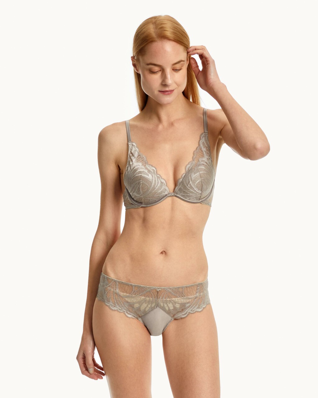 CK Black Bridal Lightly Lined Plunge Bra, Satellite, hi-res