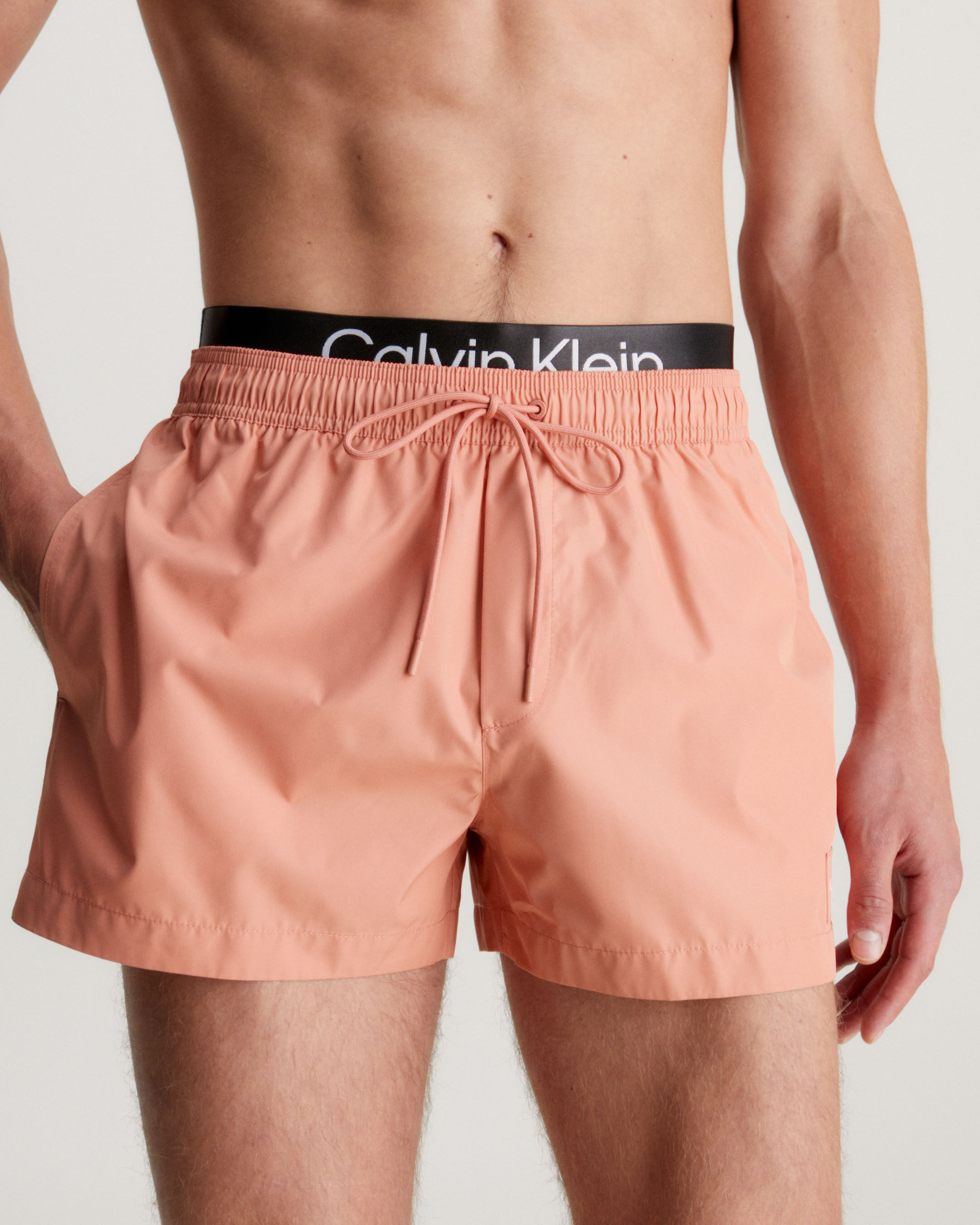 Steel Double Waistband Swim Shorts