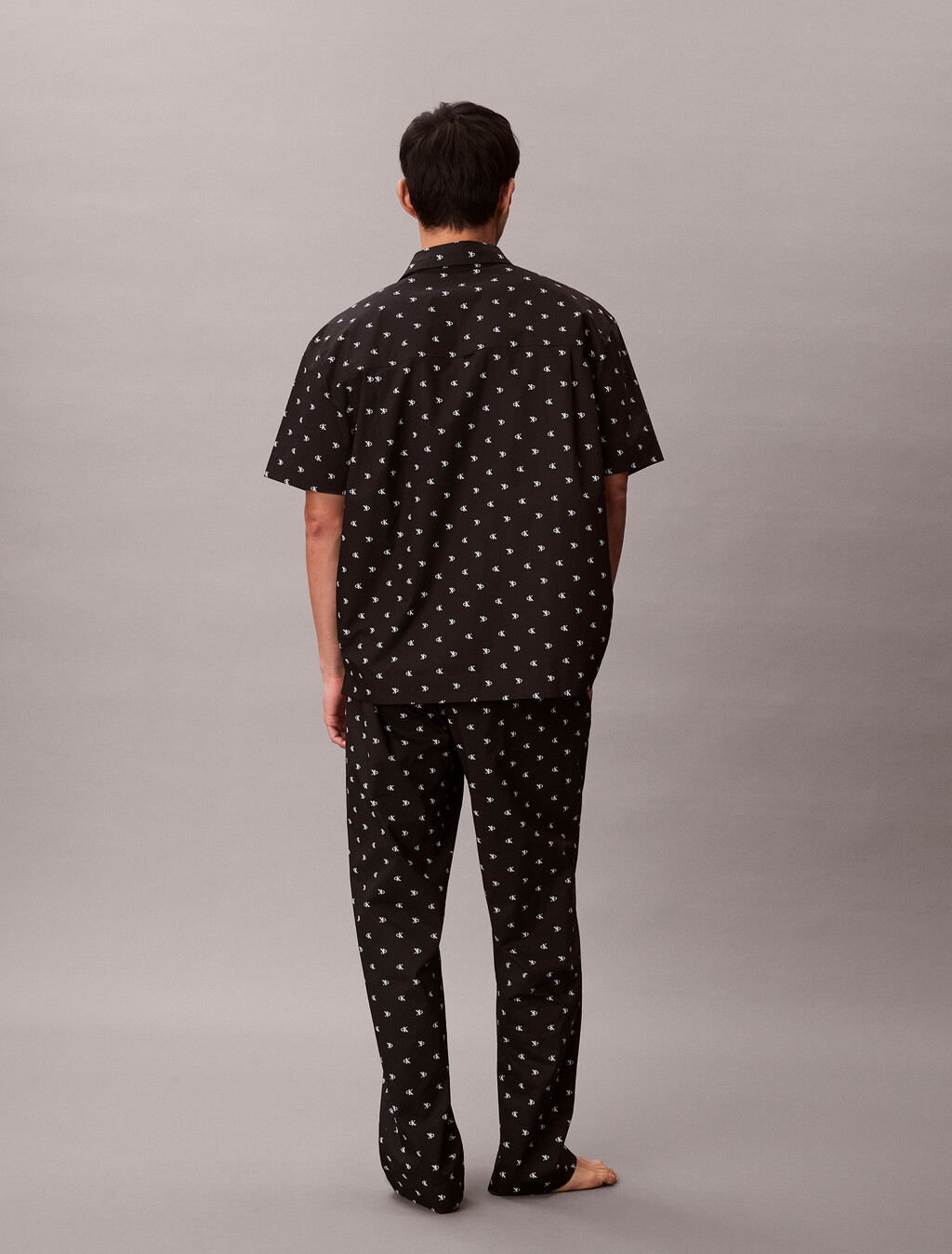 Cotton Poplin Sleep Shirt, DIAMOND LOGO BLACK, hi-res