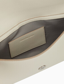Minimal Monogram Flap Shoulder Bag, Chalk, hi-res