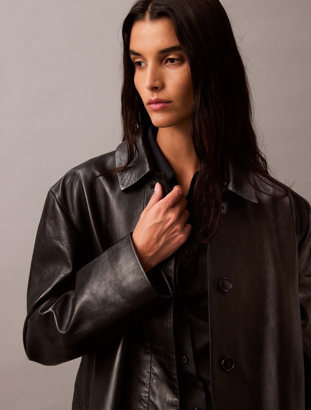 Lamb Suede Car Coat, Black Beauty, hi-res