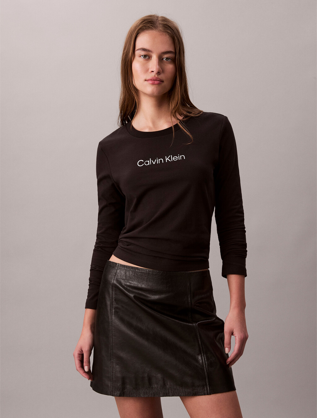 Standard Logo Slim Tee, Black, hi-res