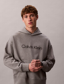 Standard Logo Premium Terry Hoodie, Medium Grey Heather, hi-res