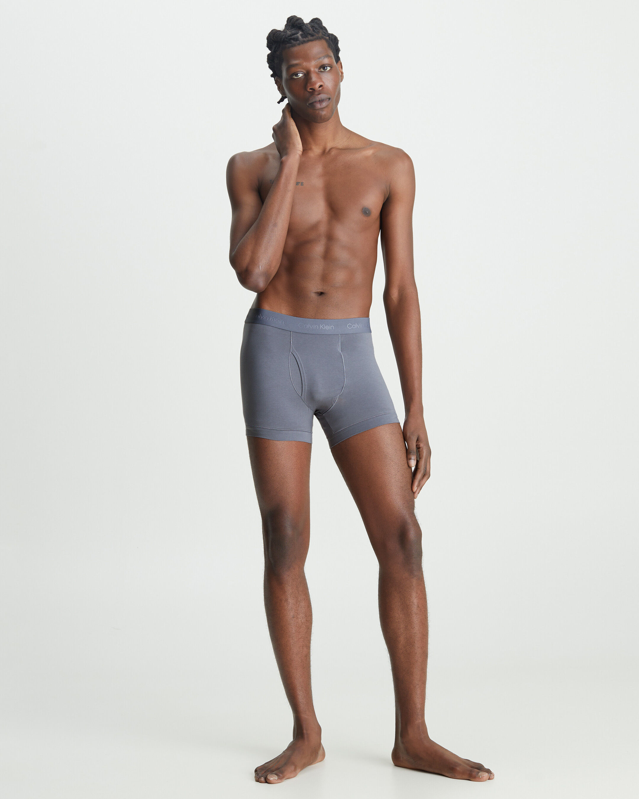 Cotton Stretch Fit Flex Trunks grey Calvin Klein Singapore