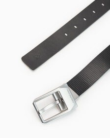Classic Faceted Buckle Reversible Belt 3.5Cm, BLK/BLK TEX, hi-res