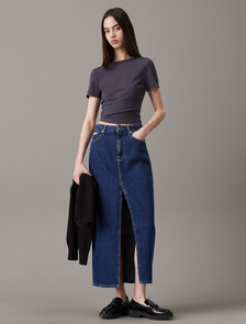 Denim Maxi Skirt, Denim Dark, hi-res