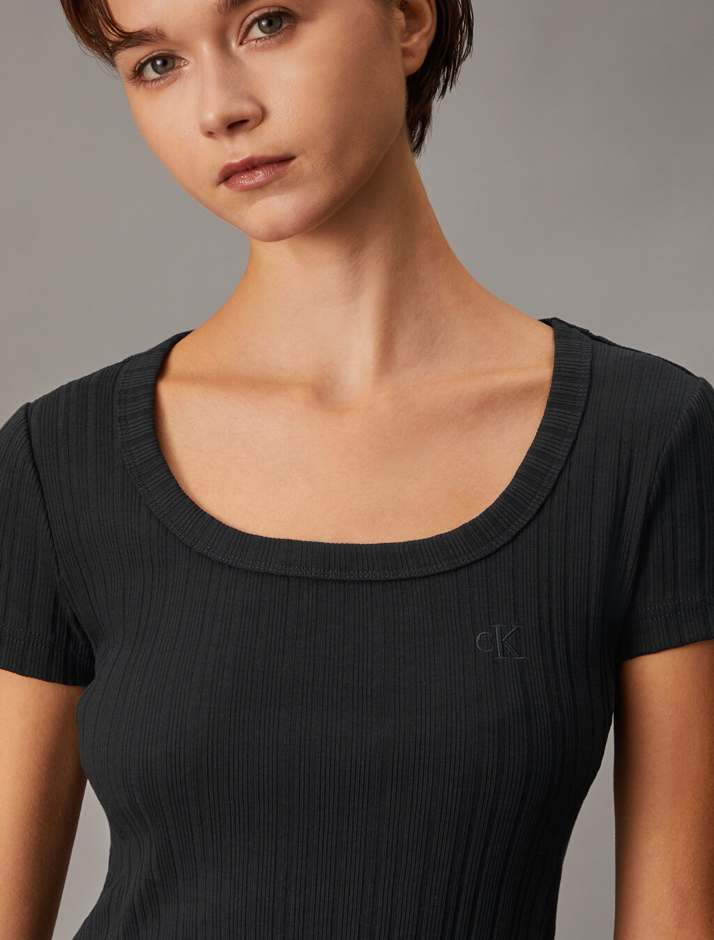 Rib Knit Baby Mini Dress, Ck Black, hi-res