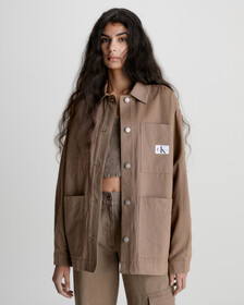 RELAXED UTILITY SHIRT JACKET, Shitake, hi-res