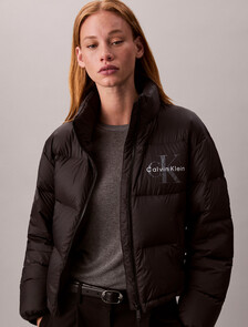 Monogram Down Puffer Jacket, Black, hi-res