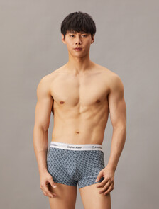 Icon Cotton Stretch Trunks 3 Pack, glacier/ plush monogram vintage indigo/sterling bl, hi-res