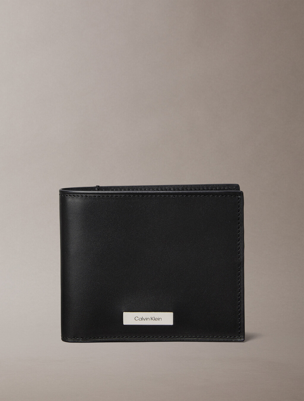 Logo Plaque Billfold Wallet, Black, hi-res