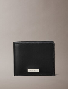 Logo Plaque Billfold Wallet, Black, hi-res