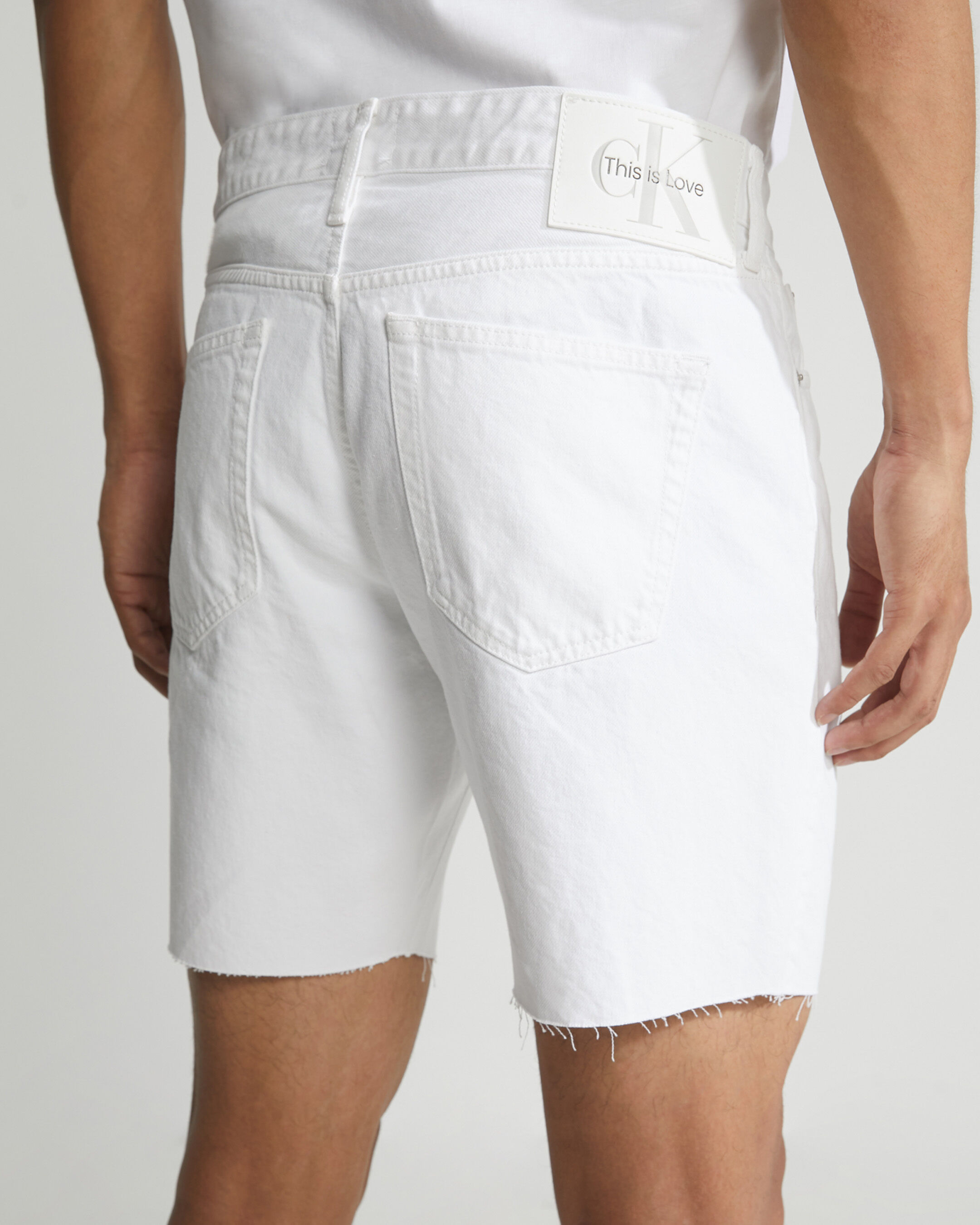 White jean short sale shorts