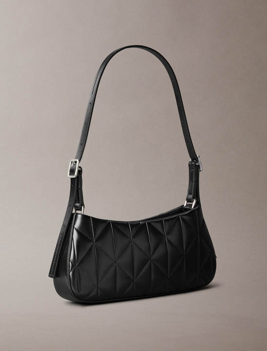 Quilted Emblem Logo Small Shoulder Bag