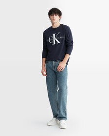 Monogram Logo Long Sleeve Tee, Night Sky, hi-res