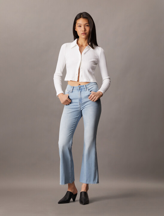 37.5 High Rise Fray Bootcut Jeans
