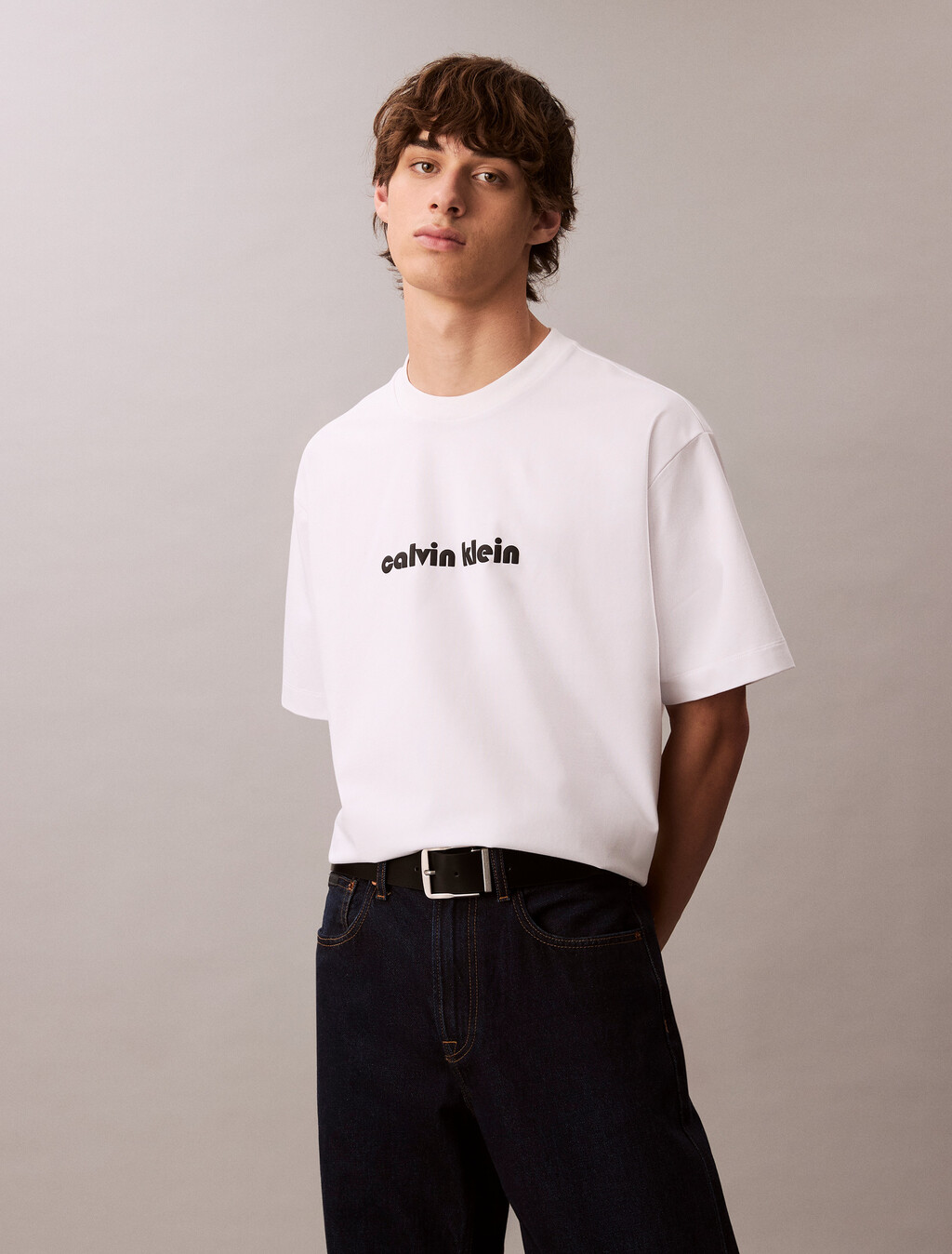 Cooling Jersey Relaxed Logo Tee, Bright White, hi-res