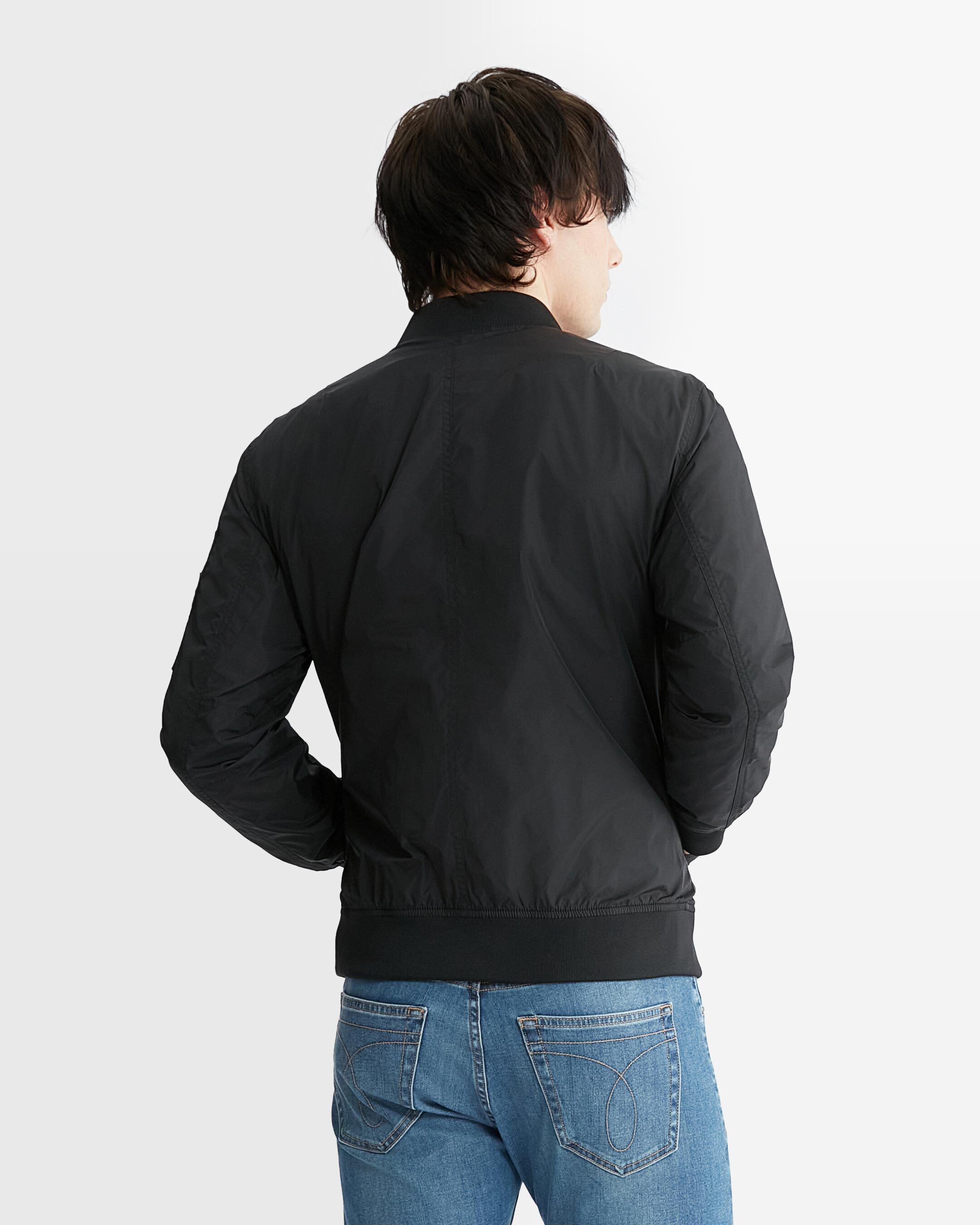 CK Badge Nylon Bomber Jacket black Calvin Klein Singapore