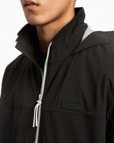 UNISEX COLOR LOGO TAPE HOODED JACKET, Ck Black, hi-res