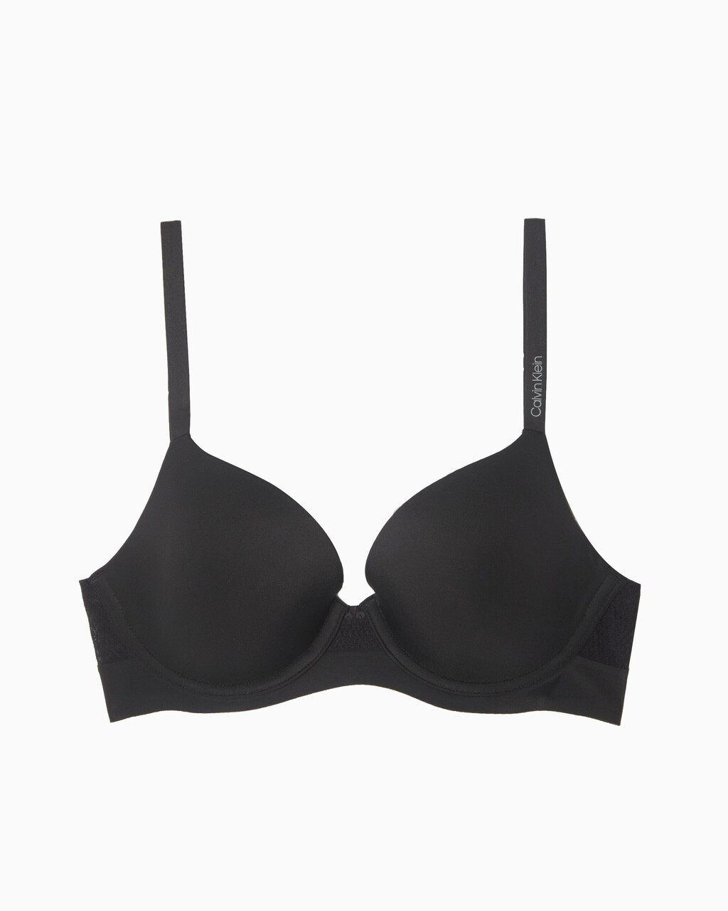 Mesh Lace Lightly Lined Demi Bra, Black, hi-res