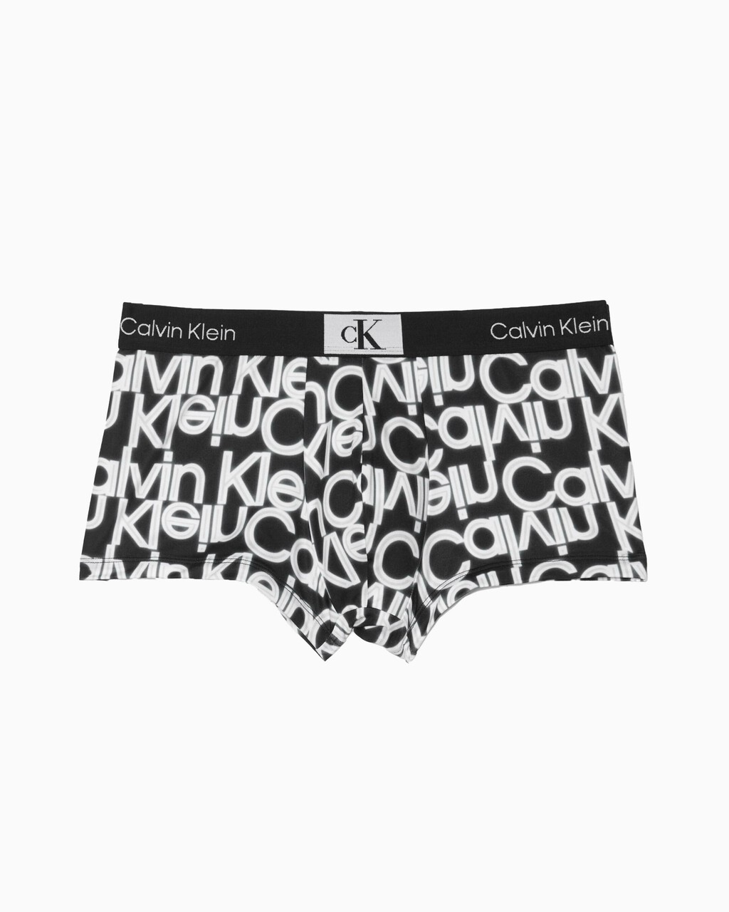 CALVIN KLEIN 1996 MICRO LOW RISE TRUNKS, NEON LIGHTS LOGO PRINT_BLACK, hi-res