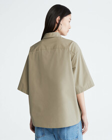 Standards Short Sleeve Oversized Button-Down Shirt, Molded Clay, hi-res