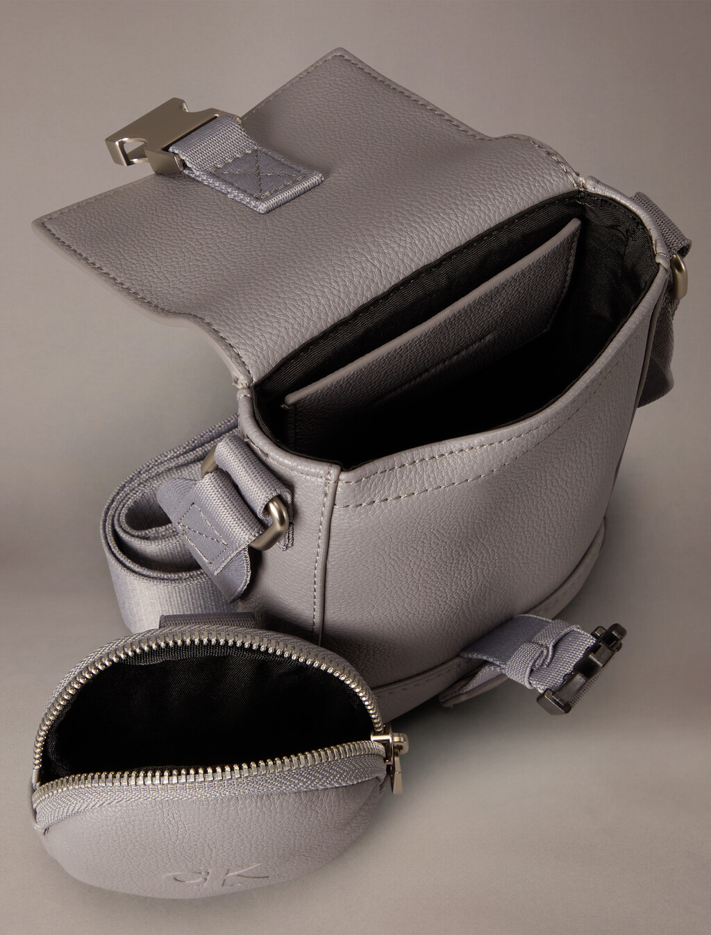 Sculpted Impression Flap Phone Pouch, Titanium, hi-res