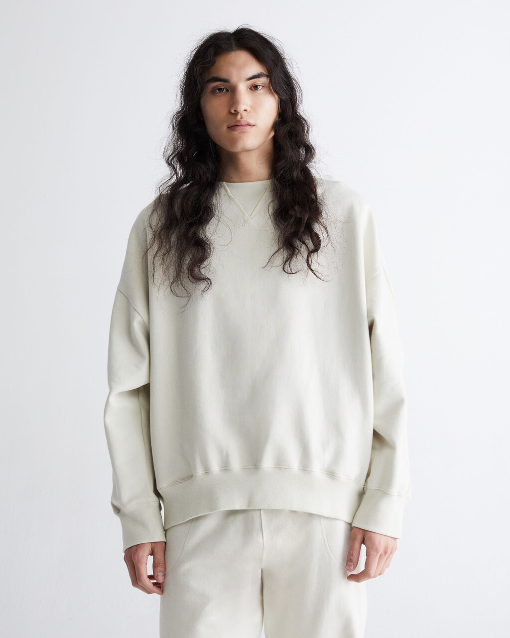 STANDARDS FLEECE CREWNECK SWEATSHIRT, BONE WHITE-101Y, hi-res
