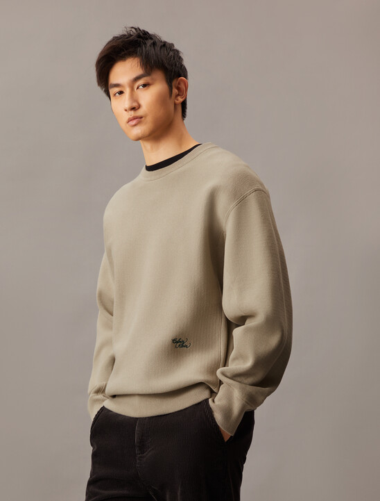 Cotton Blend Relaxed Sweatshirt