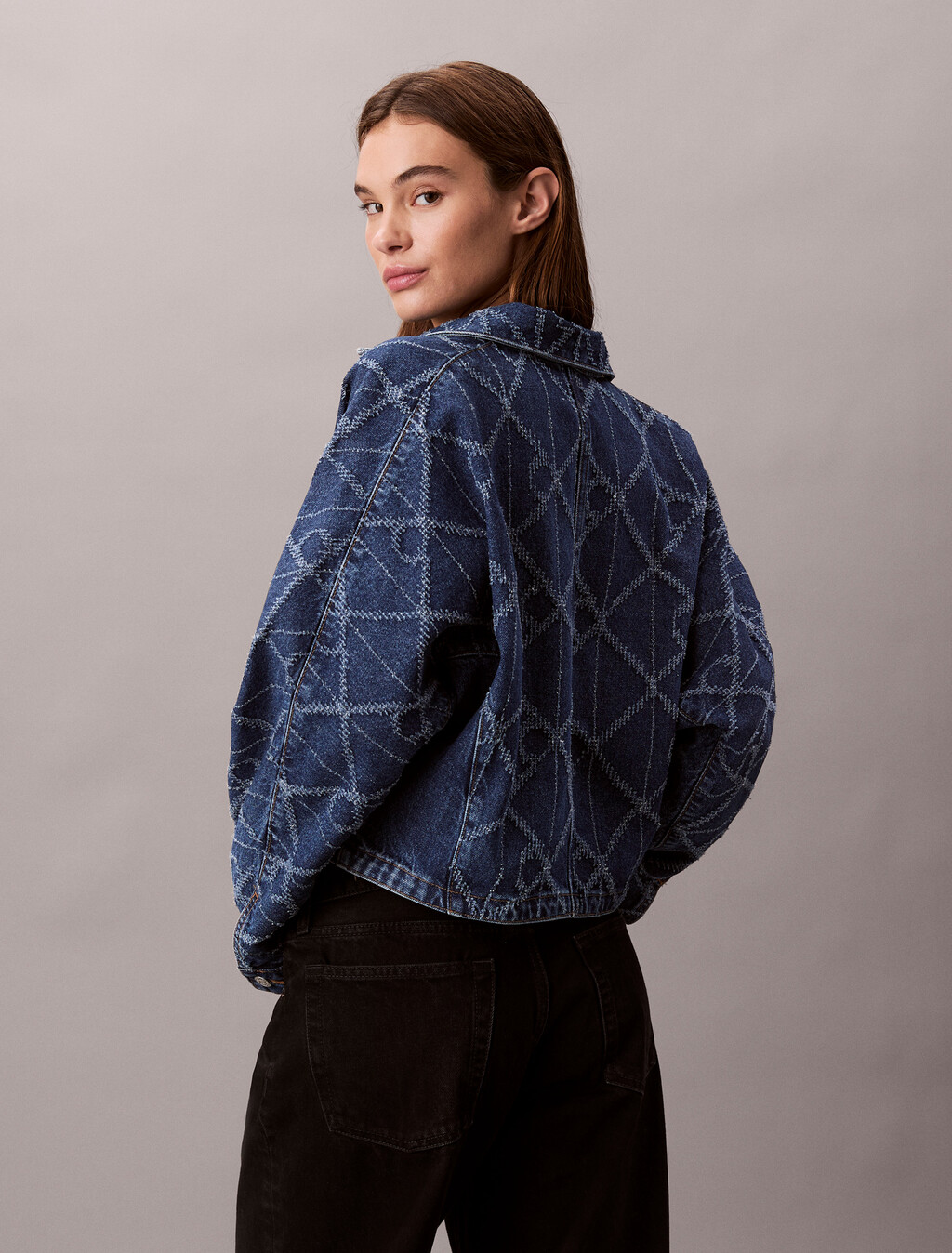 All-Over Logo Denim Jacket, CK ATLANTIC, hi-res