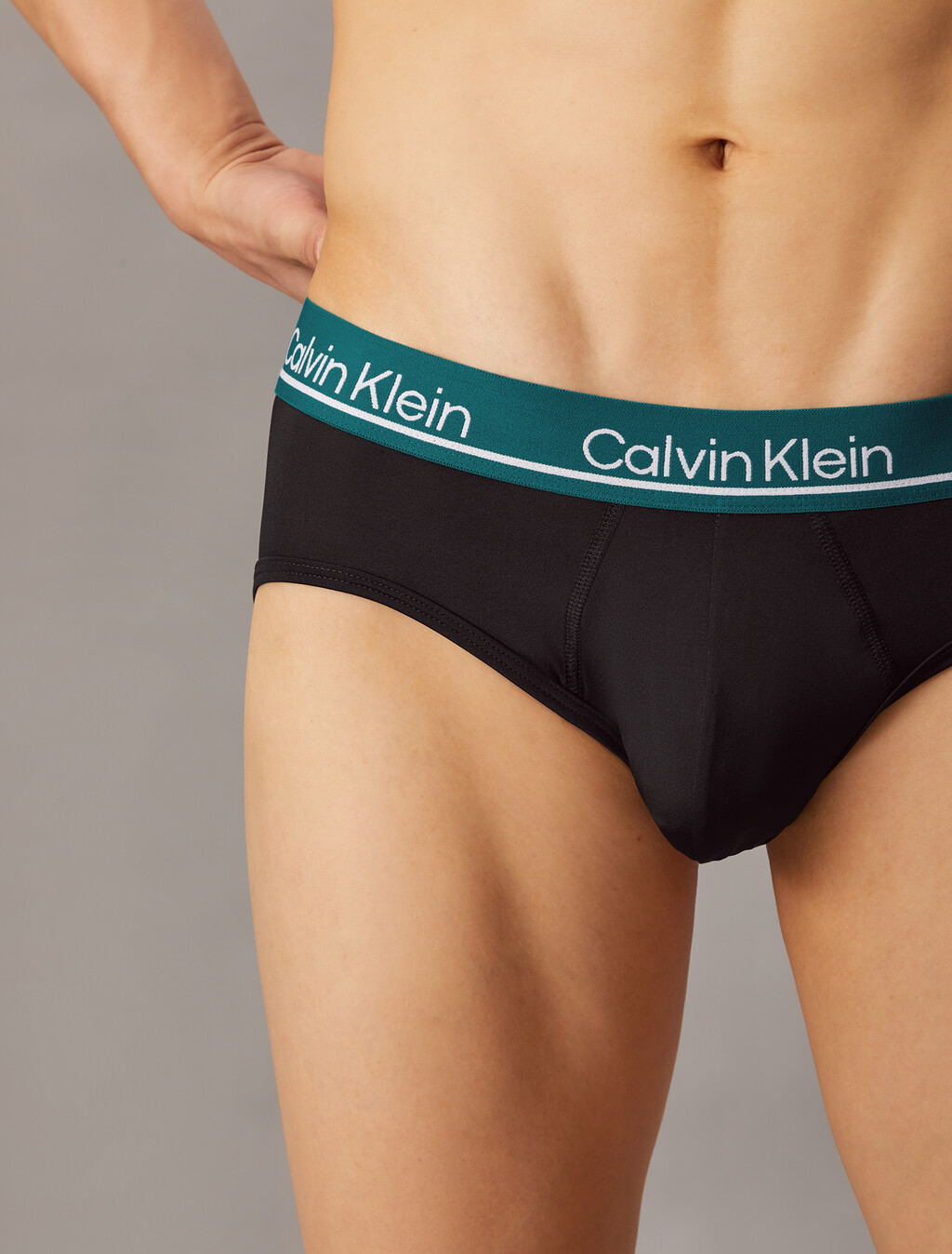 CK Micro Plus Hipster Briefs 3 Pack, BLACK W/ WOLF GREY WB/ BLACK W/ BLACK WB /BLACK W/, hi-res