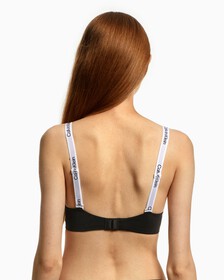 TAILORED LOGO LIGHTLY LINED WIREFREE BRA, Black, hi-res