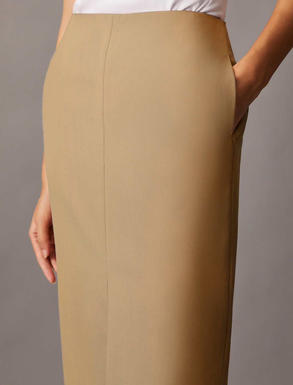 Crepe Wool  Blend Suiting Pencil Skirt, Amphora, hi-res