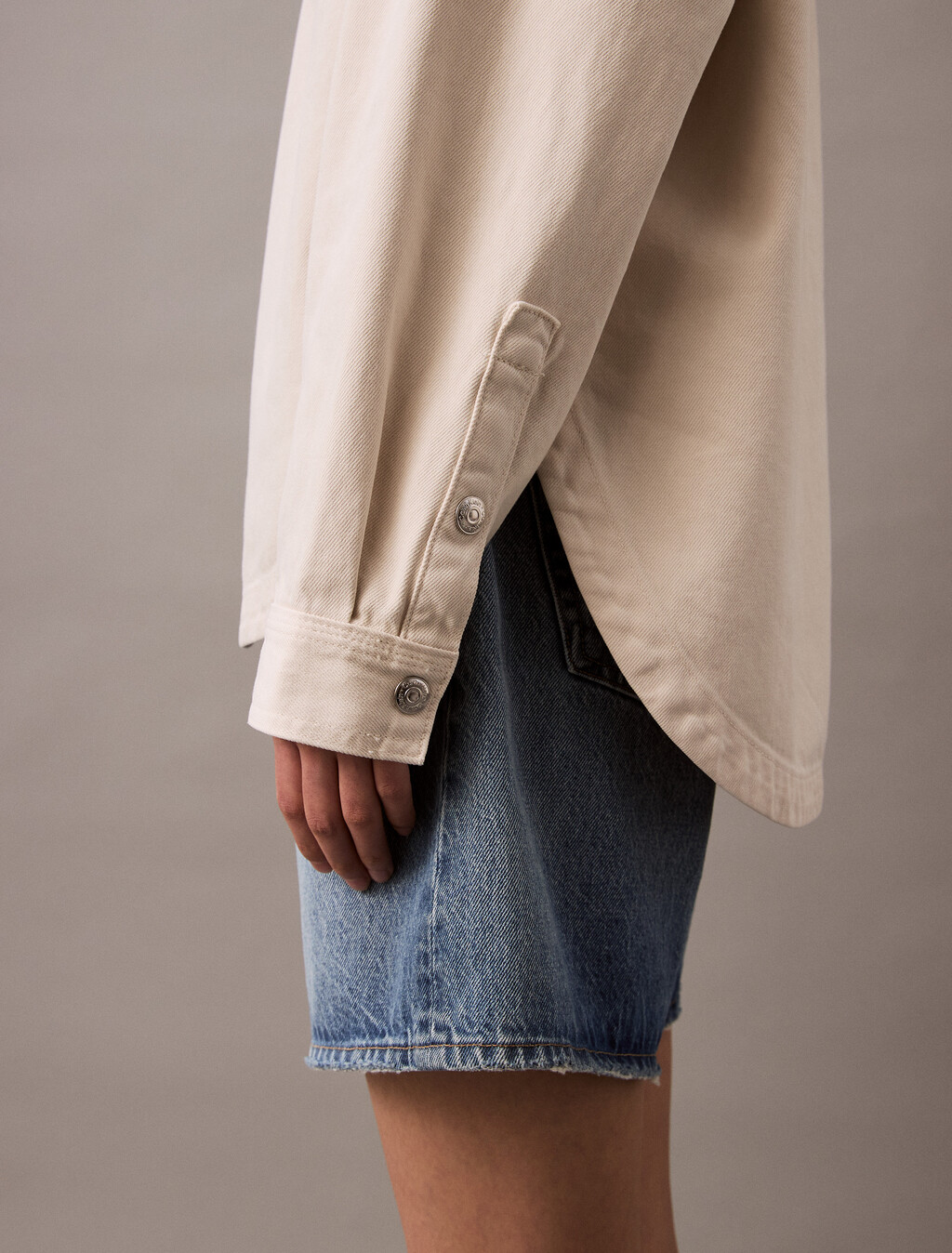 Oversized Utility Shirt, SOFT BONE, hi-res