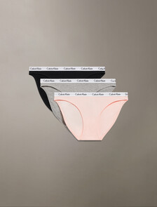 3 Pack Carousel Rib Knit Bikini, BLACK / GREY HTR / WHISPER PEACH, hi-res