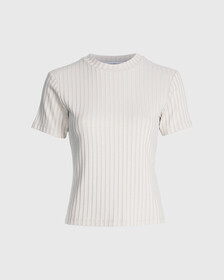 RIBBED JERSEY T-SHIRT, Classic Beige, hi-res